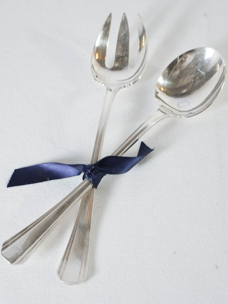 Vintage Christofle silver-plated salad servers