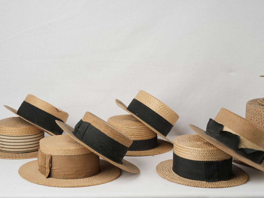 Diverse, early 20th-century boater hats