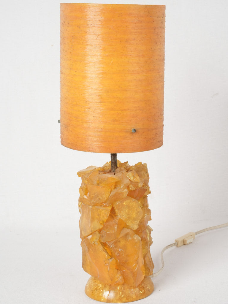 Vintage Orange Resin Table Lamp