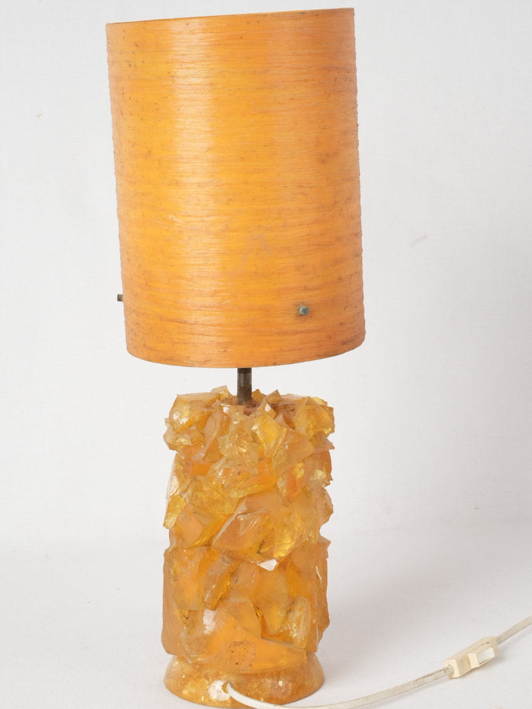 French 1960s Cylindrical Rock Lamp