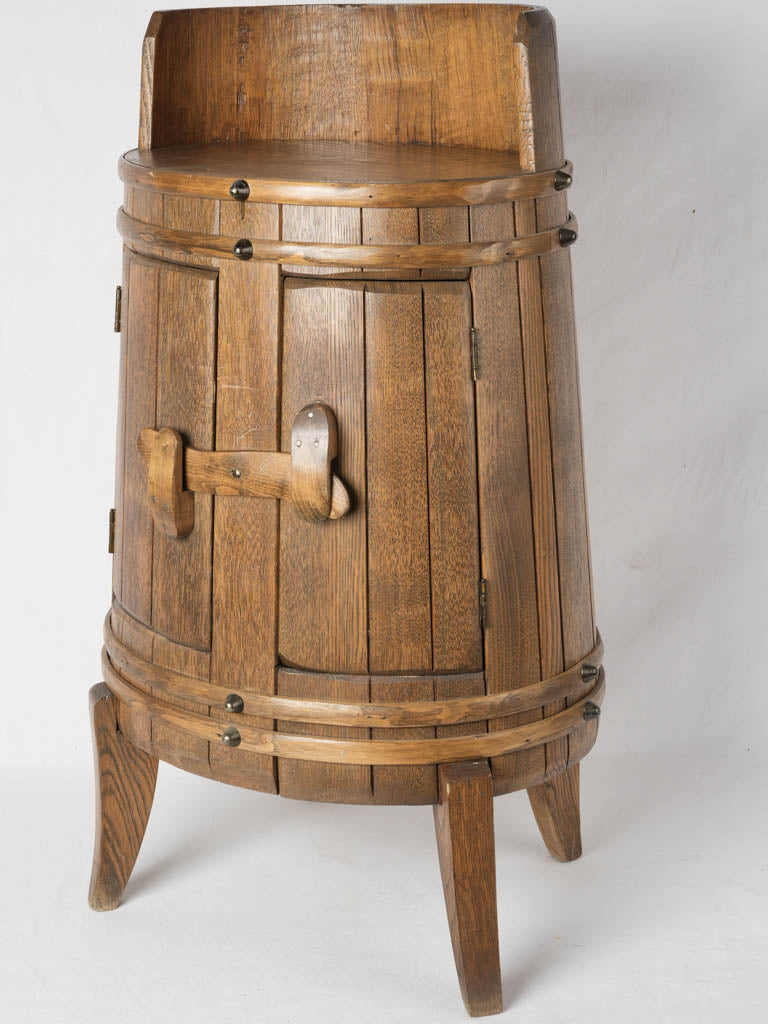 Vintage Italian wine barrel shaped bar