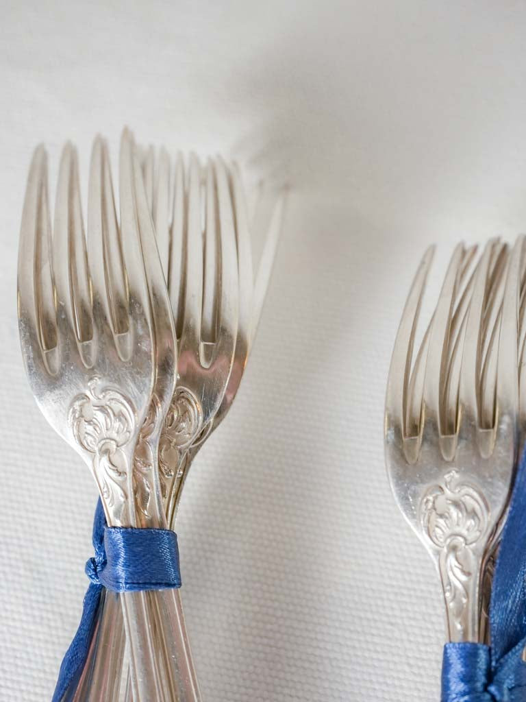 Elegant silver-tone dessert spoons