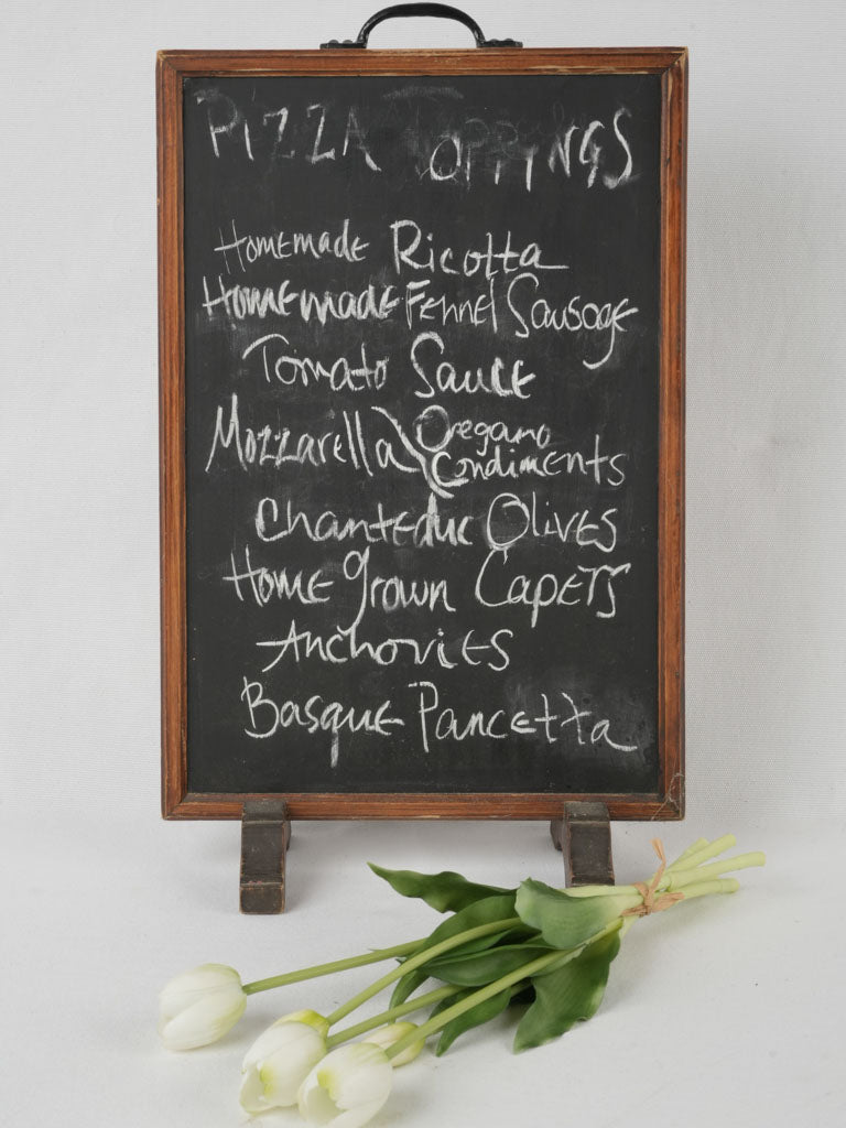 Handcrafted rustic Provencal style chalkboard