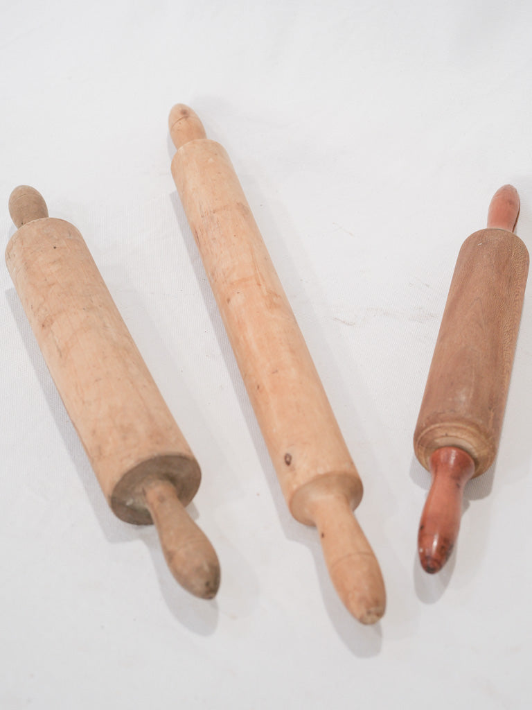 Rustic, vintage French wooden rolling pins