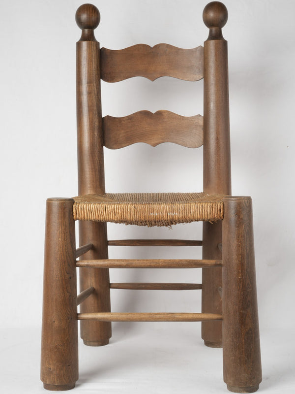 Mid-century rush wood chair