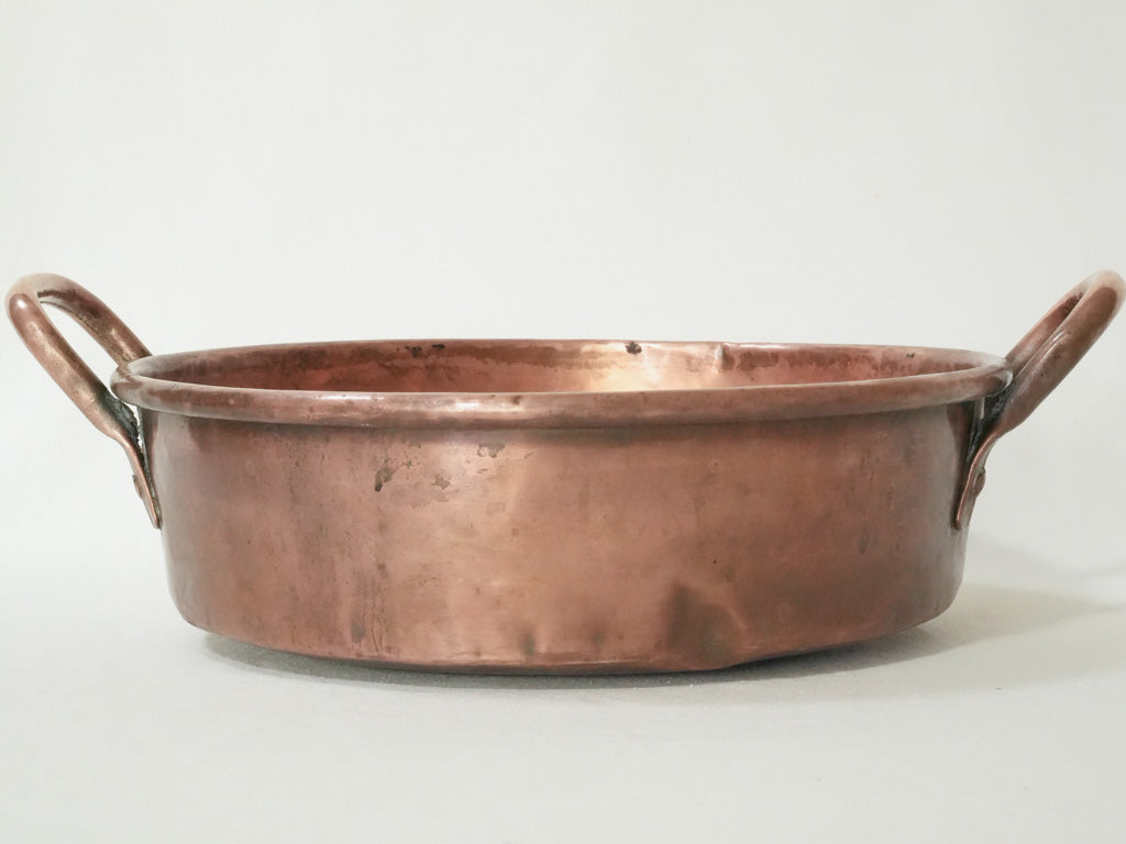 1800s patinated copper cooking vessel