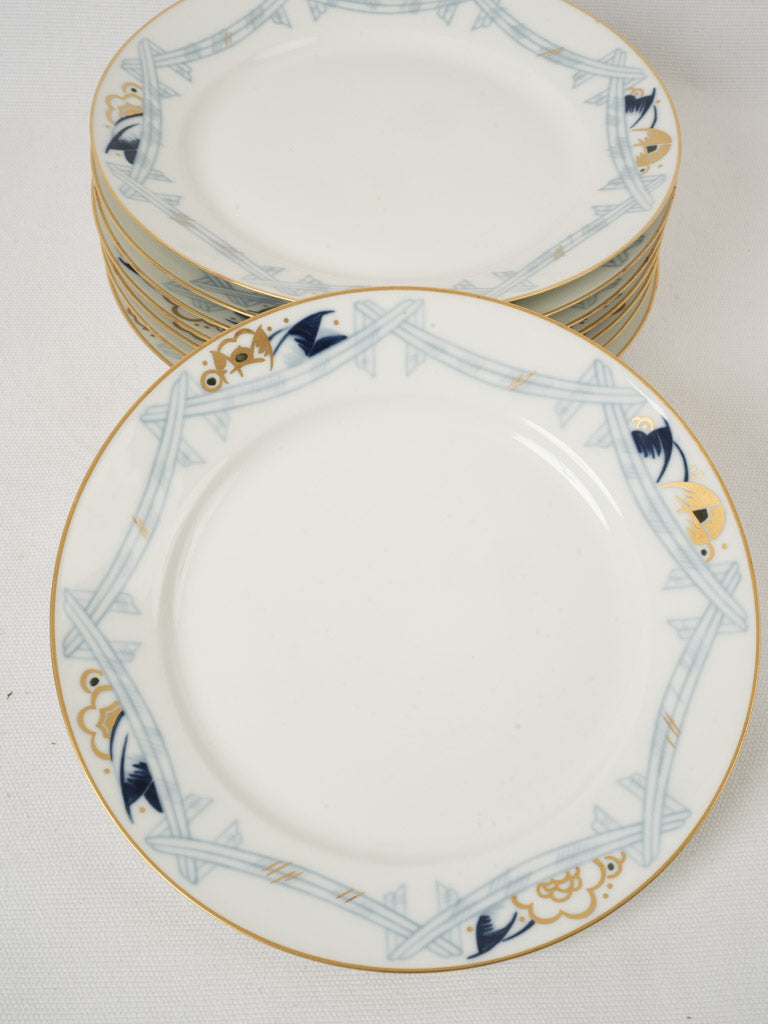 Hand-painted floral motif plates