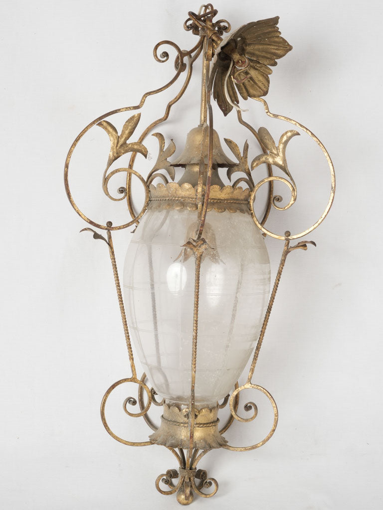 Antique French-style glass lantern