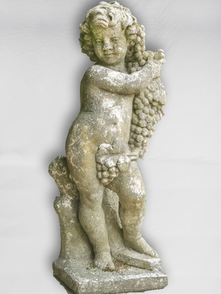 Vintage Bacchante Cherub Garden Sculpture