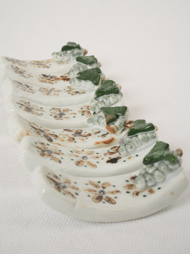 Floral patterned ceramic knife rests  