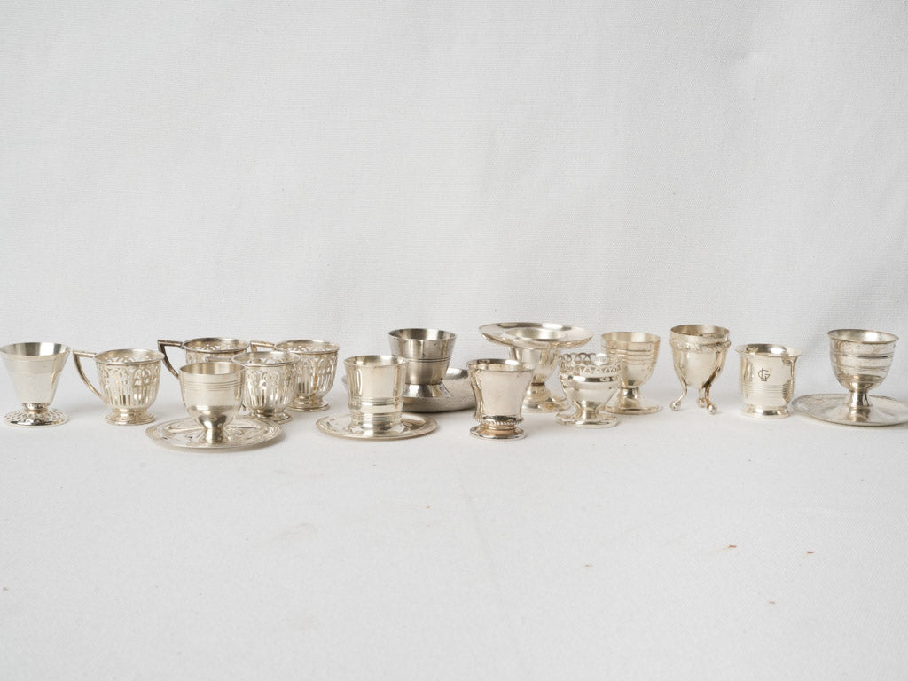 Lavish vintage Provencal egg cups