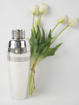 Sleek geometric silver cocktail shaker