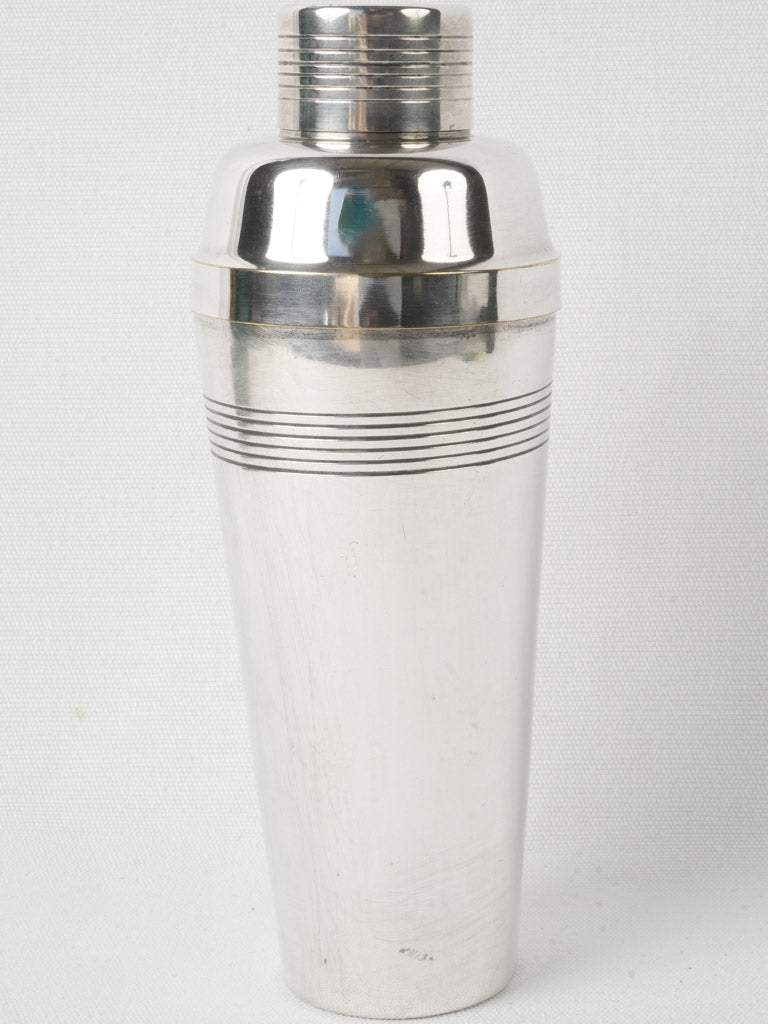 Elegant lustrous silver cocktail shaker