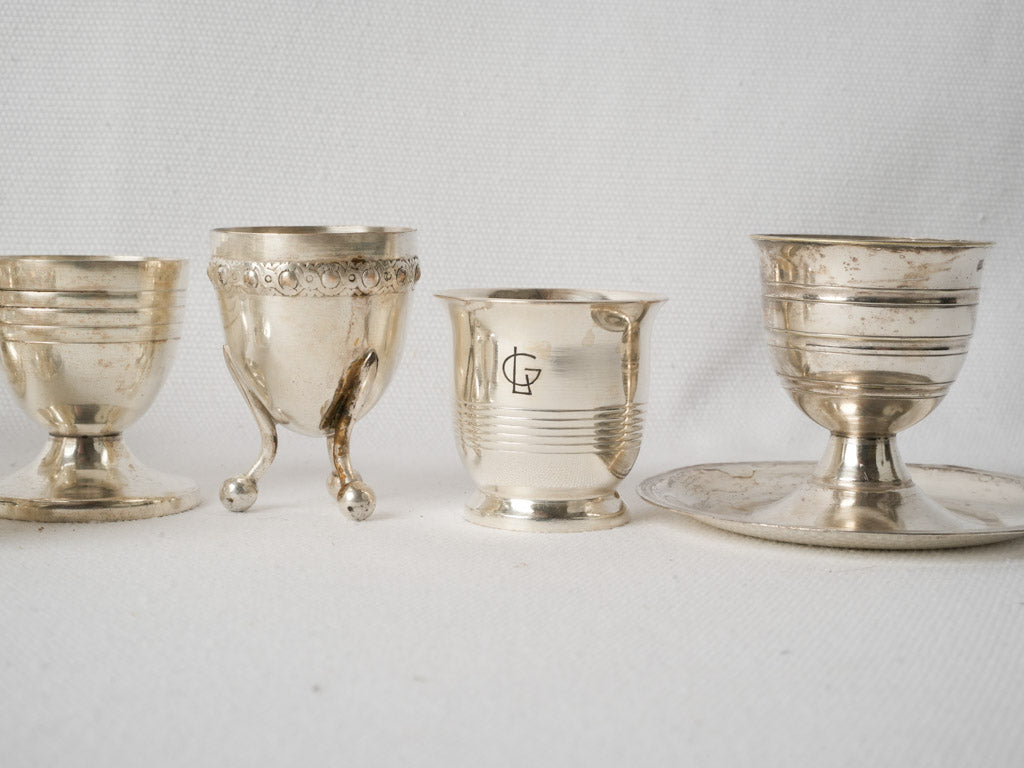 Sophisticated Provencal silver egg cups