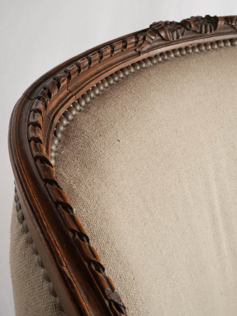 Ornate walnut French armchairs