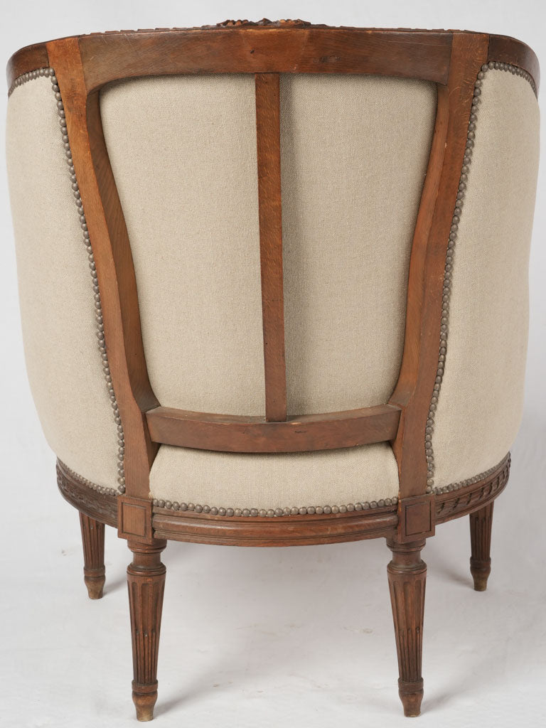 Beige linen Louis XVI armchairs