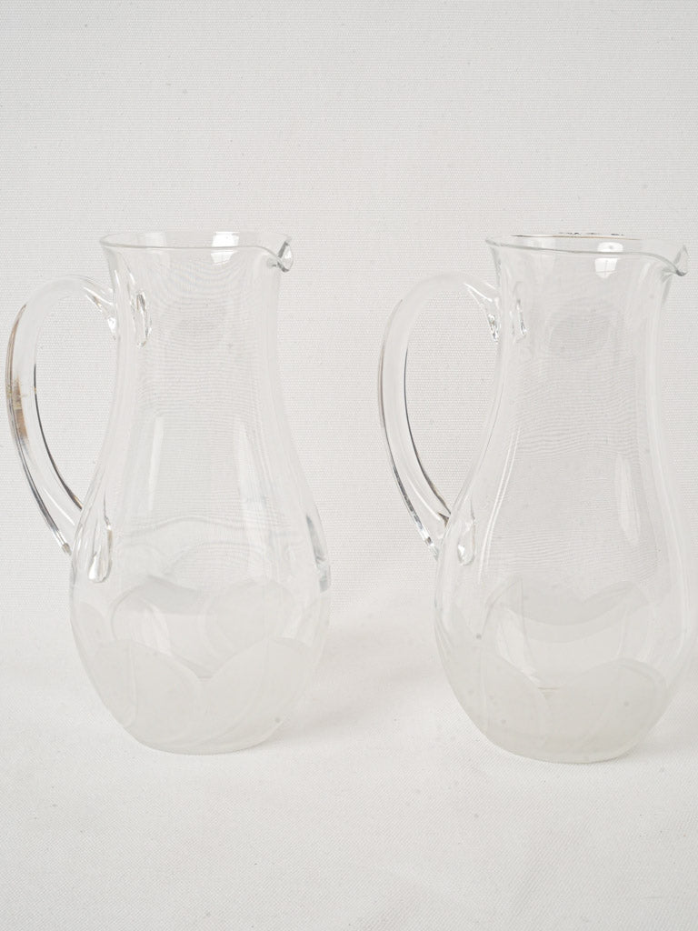 Vintage clear glass pitchers