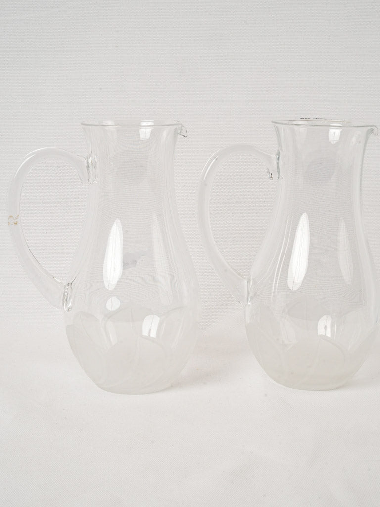 Elegant frosted petal pitchers