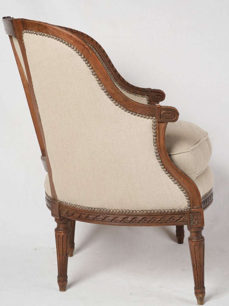 Beige, floral Louis XVI armchairs