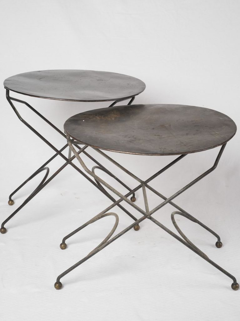 Vintage French metal garden tables