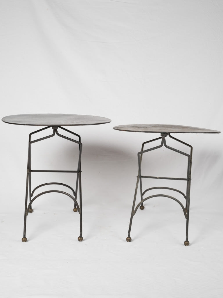 Modern foldable black metal tables