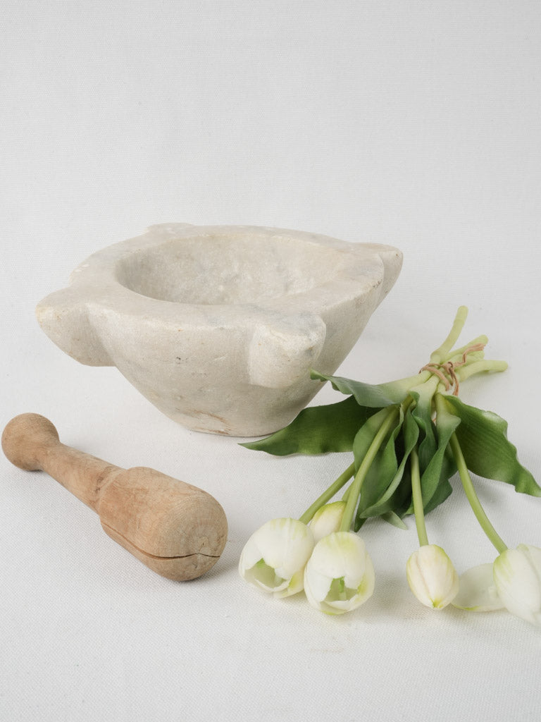 Rustic Solid Marble Mortar & Pestle