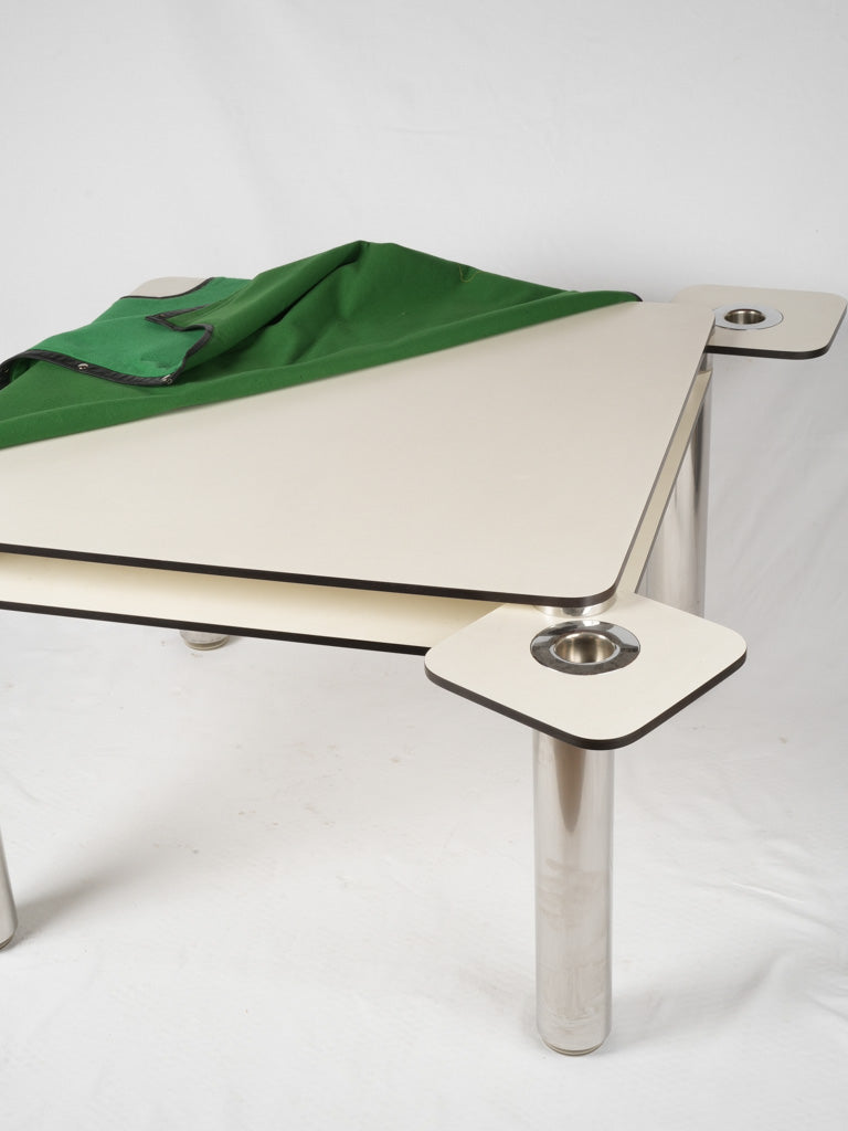 Green playing cover poker table