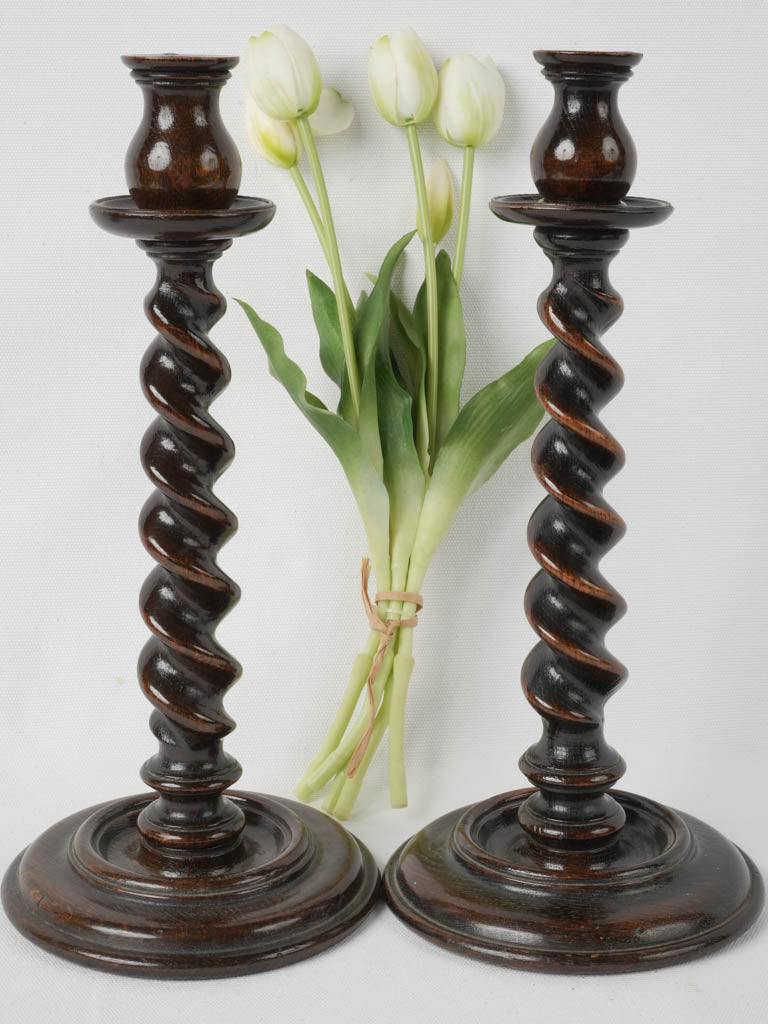 Timeless Victorian barley twist candleholders