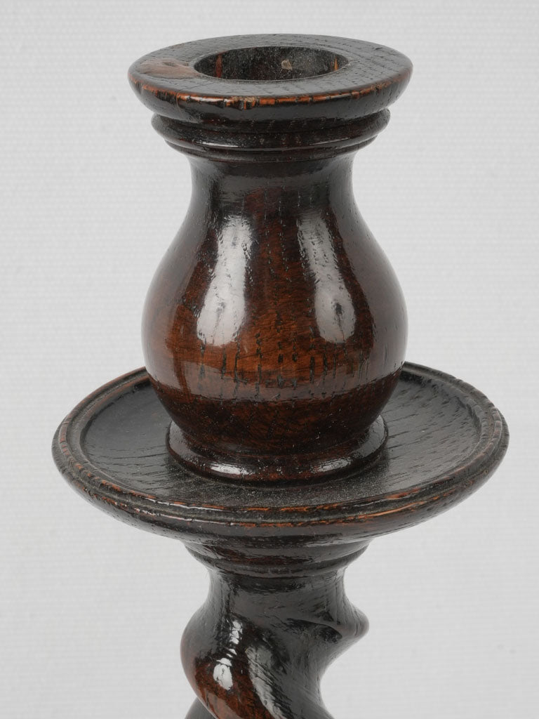 Warm antique mahogany candleholders