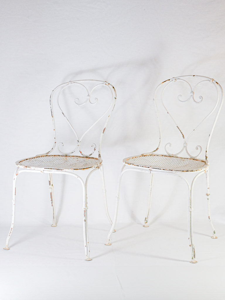 Pair of antique French garden chairs