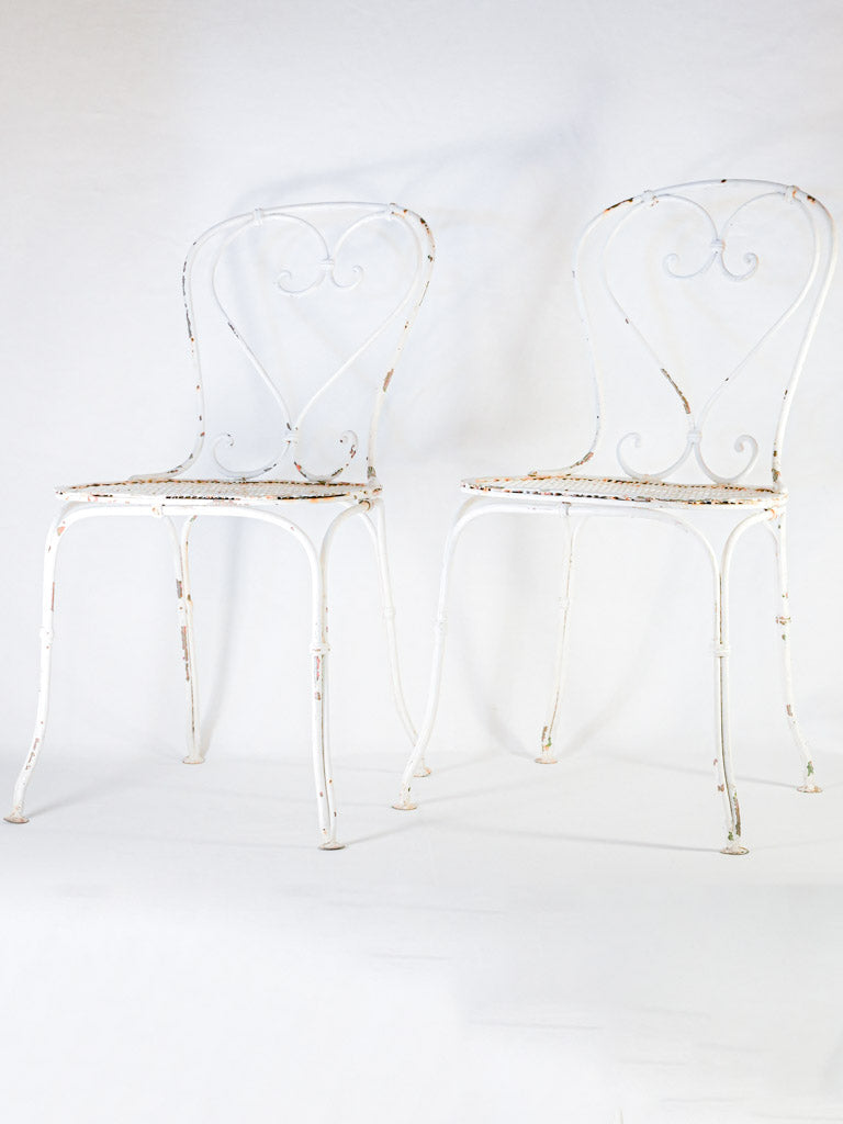 Pair of antique French garden chairs