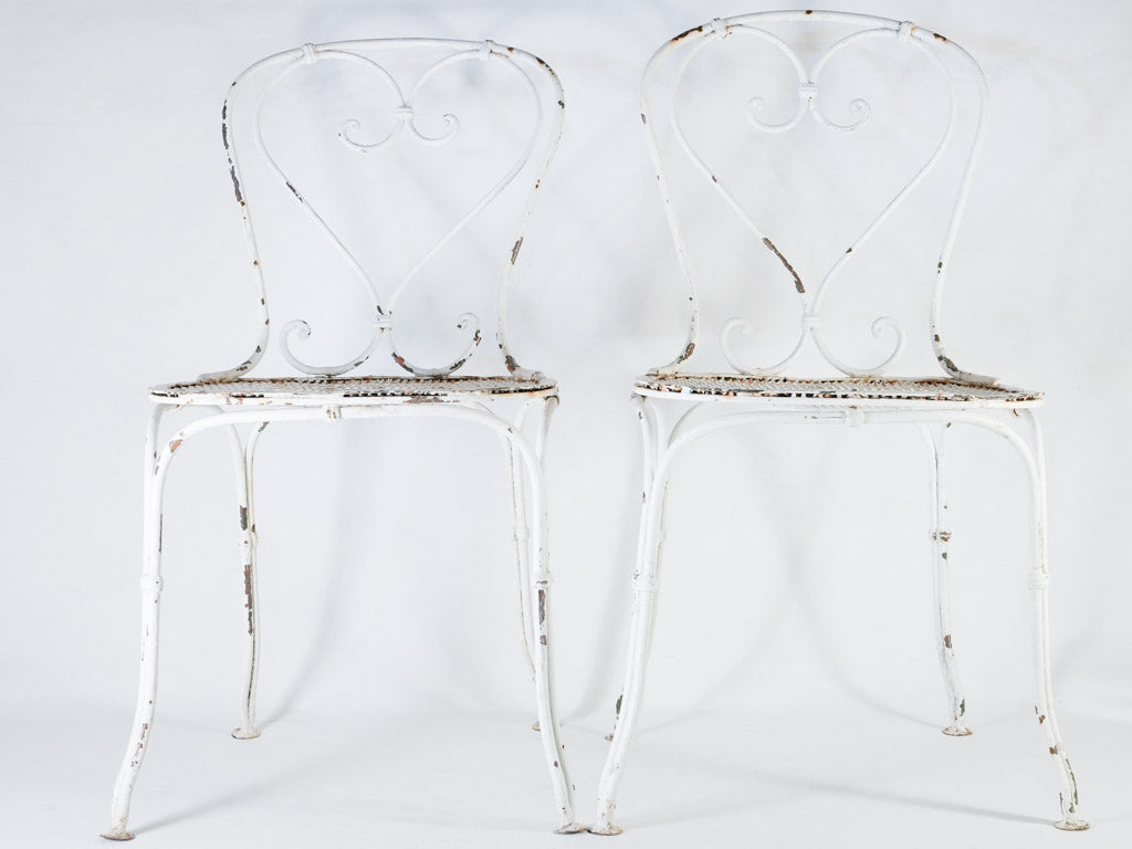 Pair of antique French garden chairs