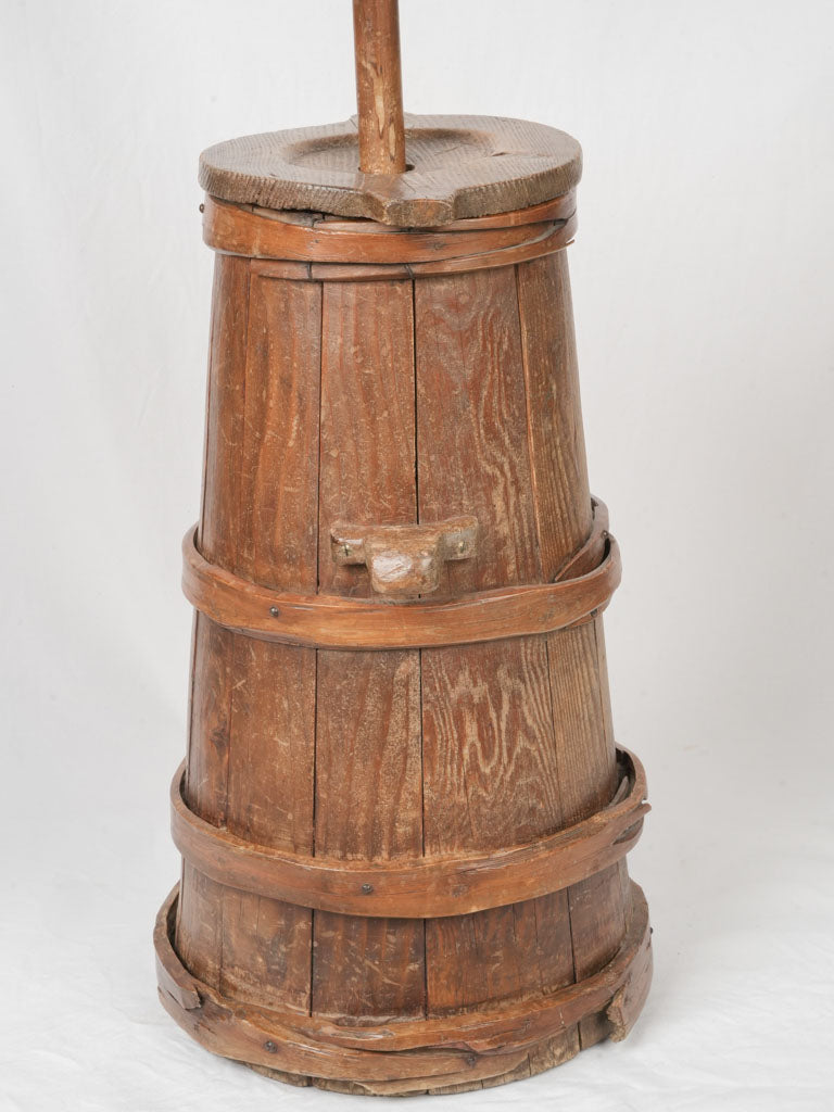 Rustic antique French butter churn