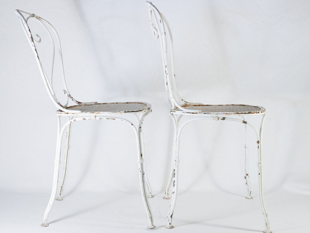 Pair of antique French garden chairs