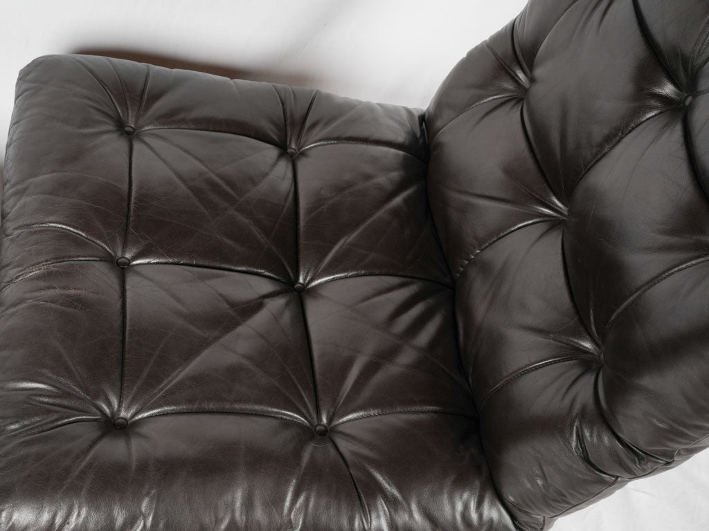 Quality Italian leather black sofa