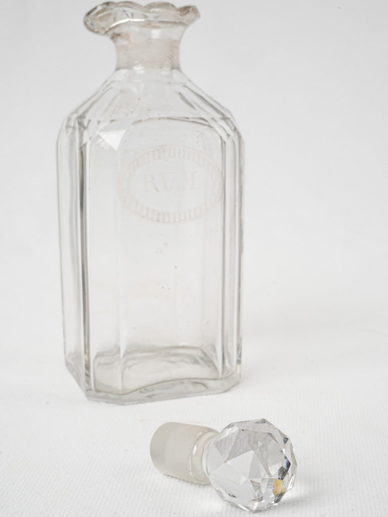 Fine engraved English glass bottle