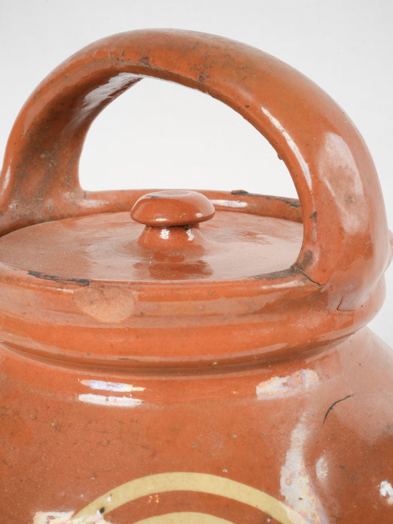 Artisanal water jug, brown-red finishing