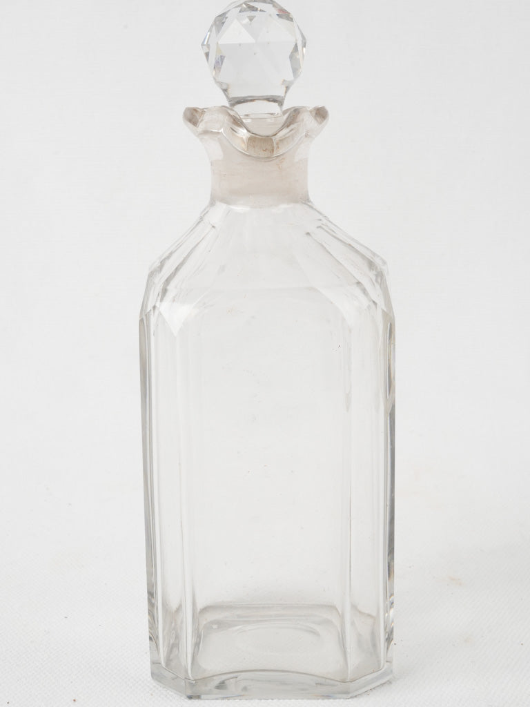 Stylish vintage glass rum bottle