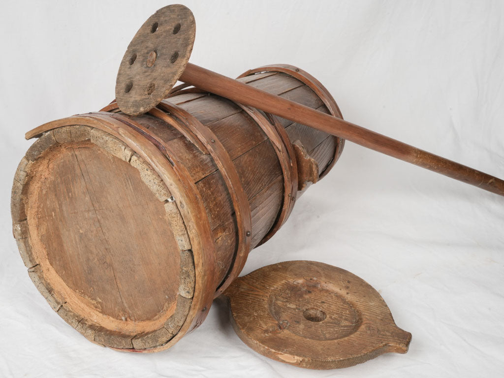 Functional antique butter churn