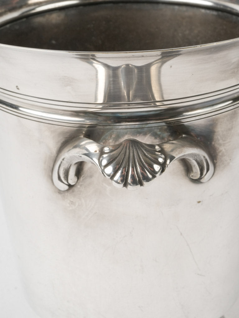 Polished French silver-plated wine cooler