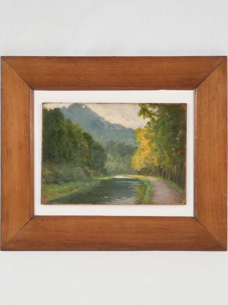 Antique landscape painting - historic, scenic