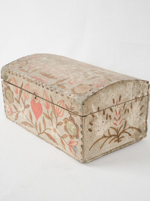 Antique French hand-painted marriage box