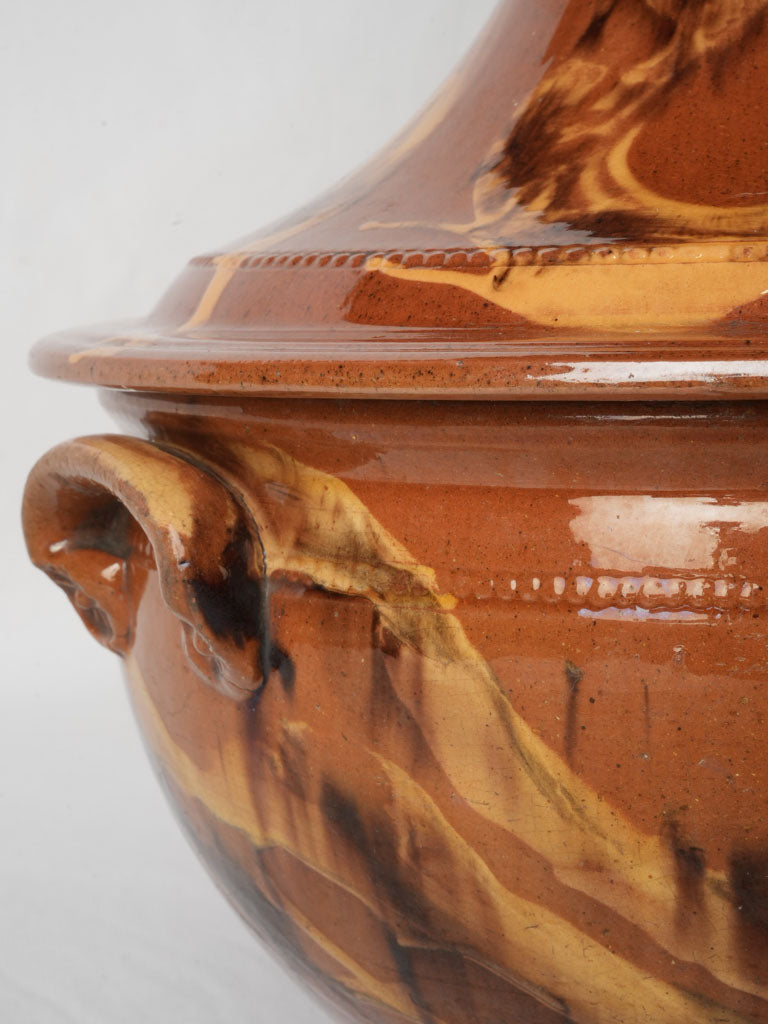 Cinnamon-colored ceramic tureen