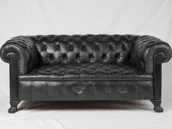 Luxurious 1960s 2-seat leather sofa