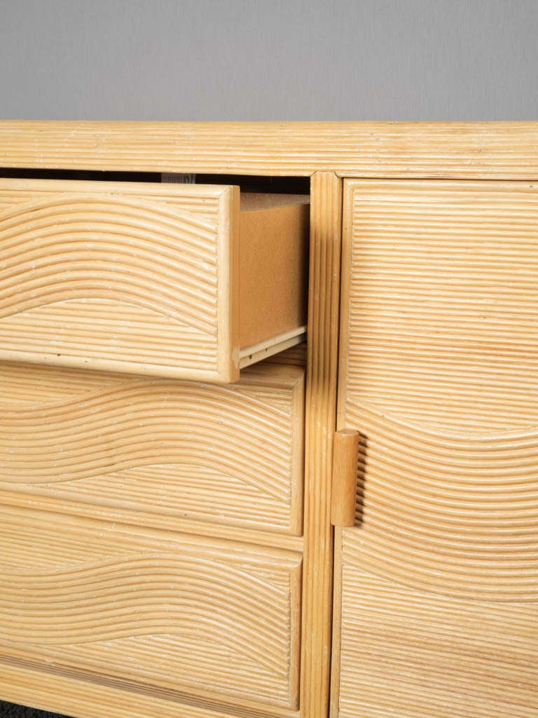 Classic rattan inlay sideboard from the 1970s