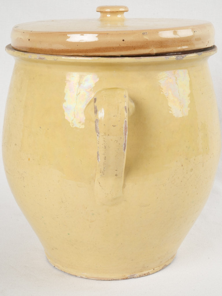 Vintage yellow-glazed French pot