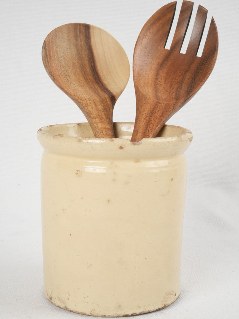 Vintage French yellow-glazed jam jar