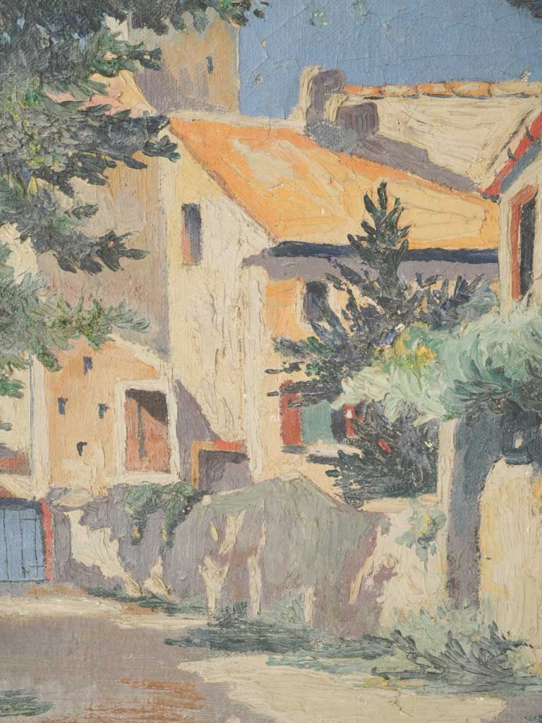 Delicate antique French village landscape