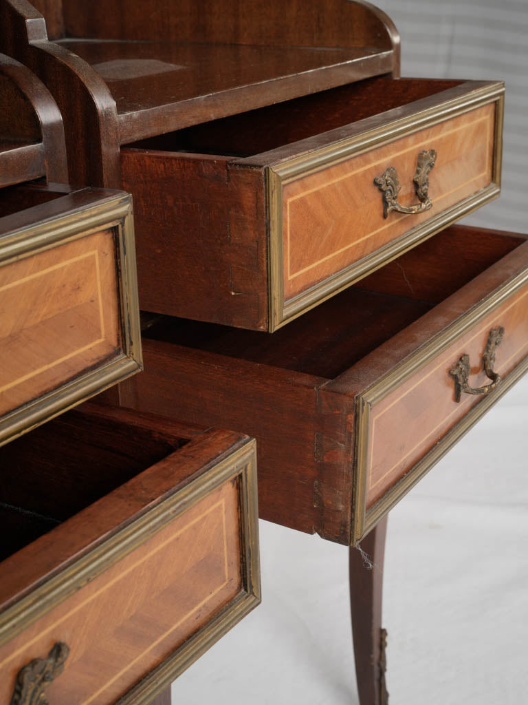 Classic rosewood marquetry bedroom nightstands