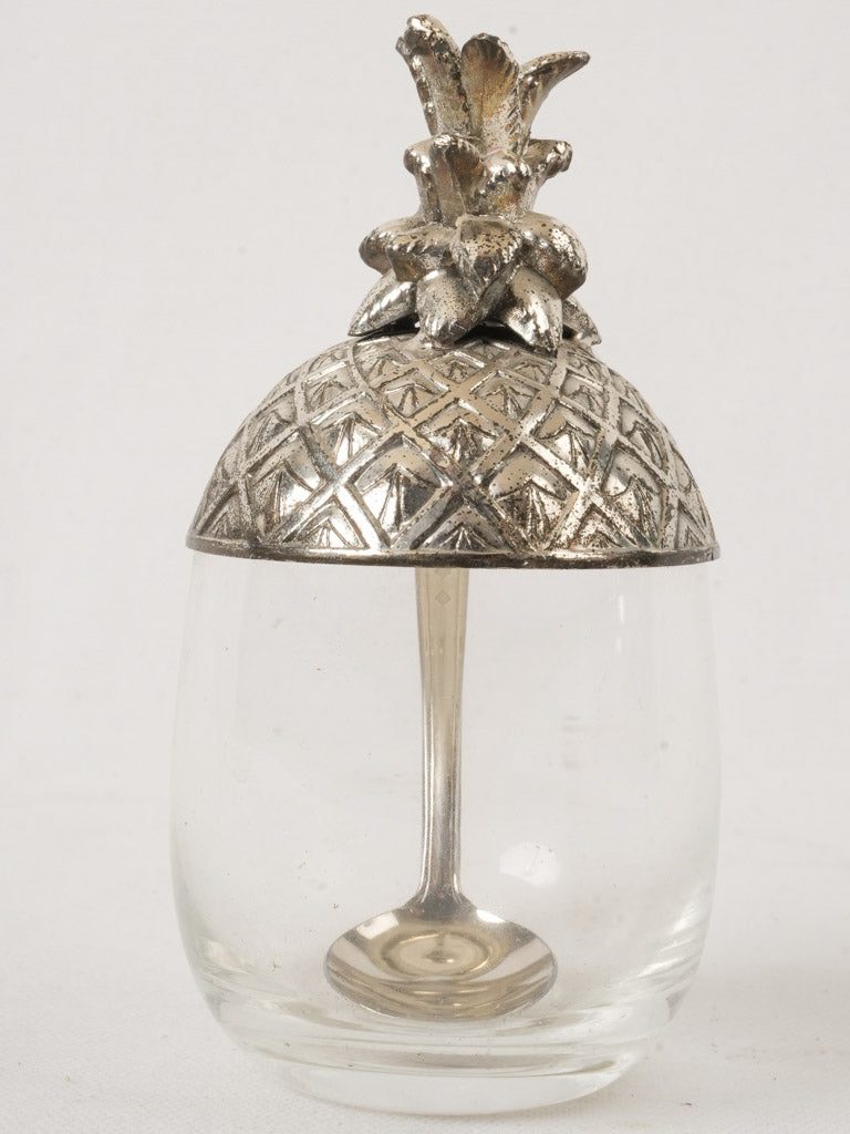 Charming silver-plated condiment jar